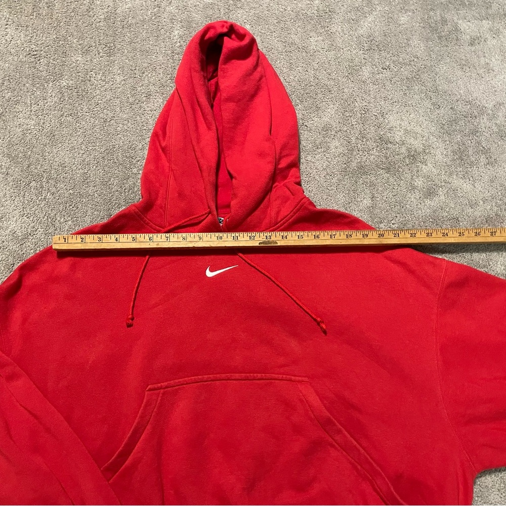 Nike Center Swoosh Sweatshirt Mens Medium Red Baggy Cotton Blend - Picture 12 of 16